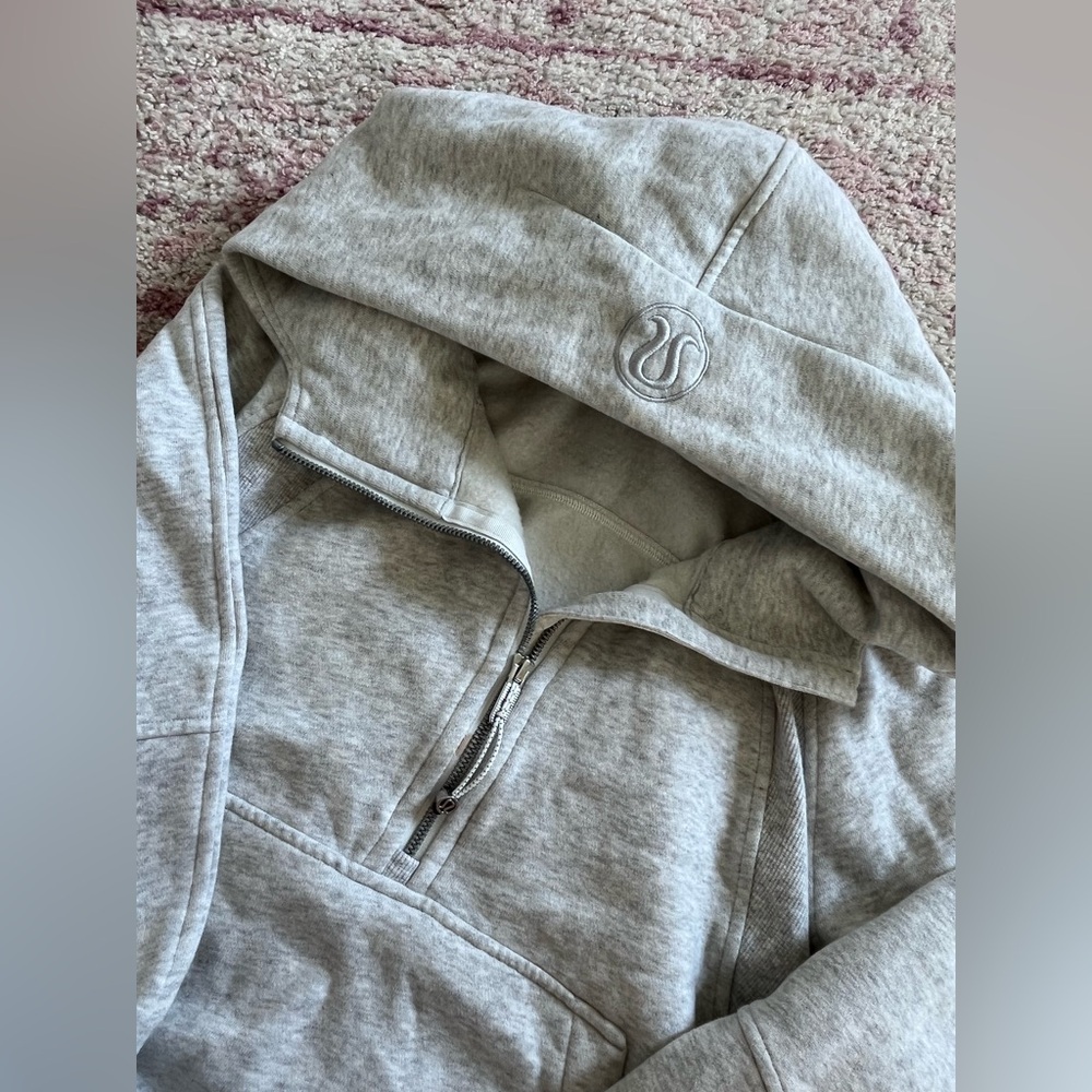 Lululemon Gray Cropped Scuba Half-zip Hoodie